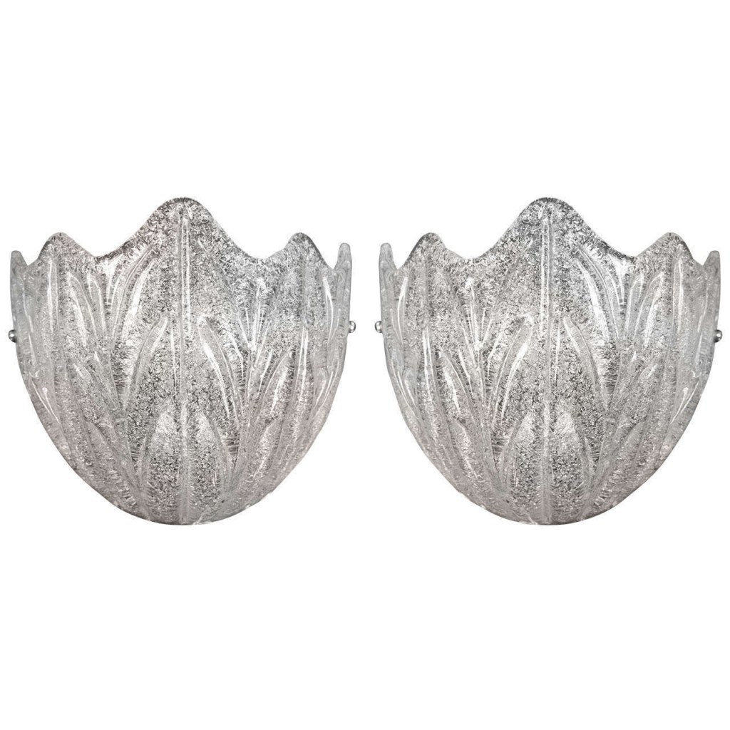 Pair Of Modern Icy Wall Lights, Contemporary