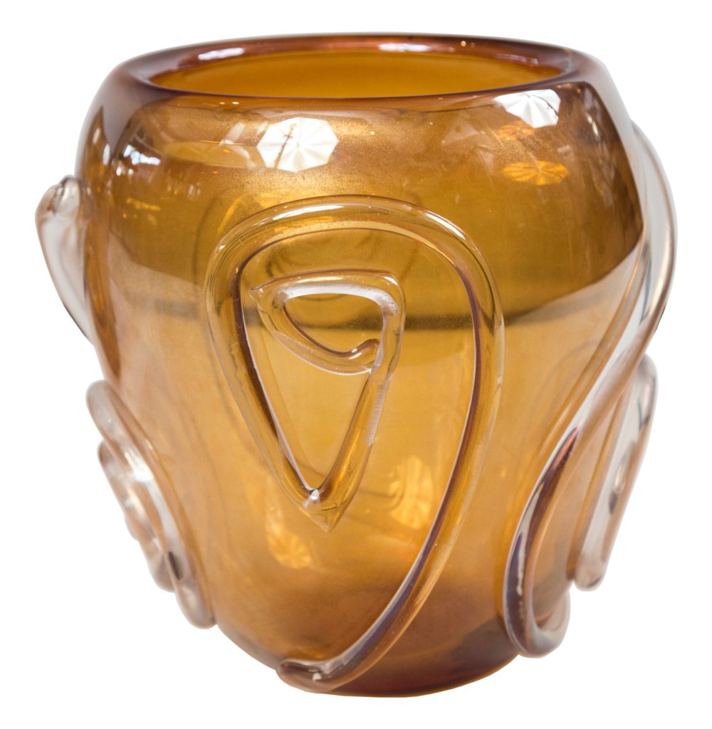 Murano Blown Butterscotch Vases by Cenedese