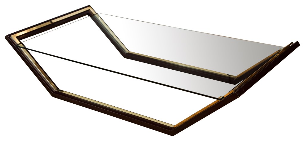 Large French Lacquered & Brass Coffee Table, 1970ca