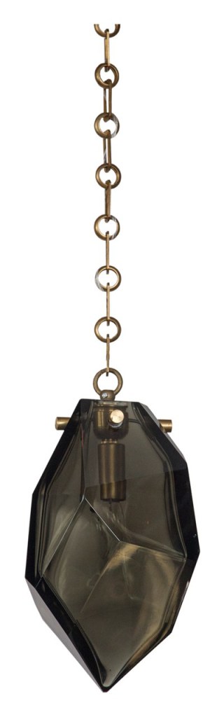 Glass Faceted  Diamond- Shaped Pendant Light