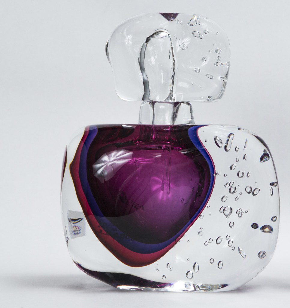 Oversized Murano Blown Amethyst Bottle, Contemporary
