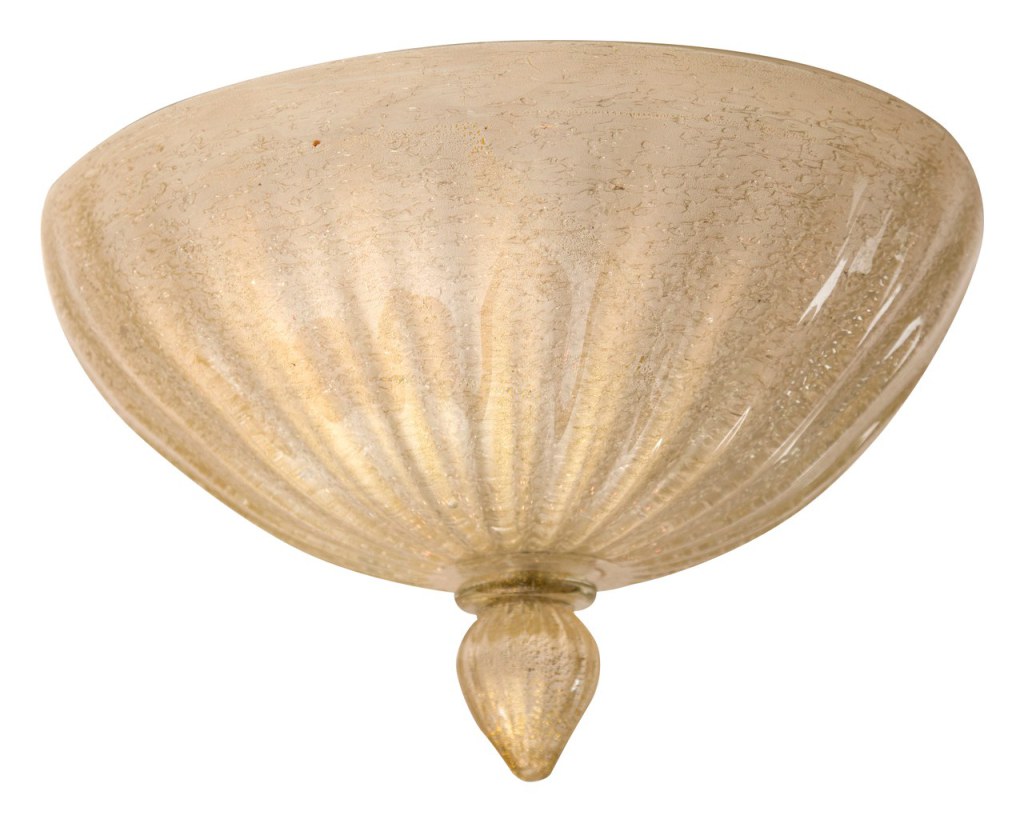 Small Gold Blown Ceiling Fixture by Seguso