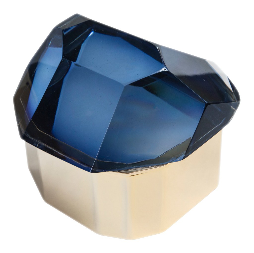Large Italian Polished Diamond Faceted Box, contemporary