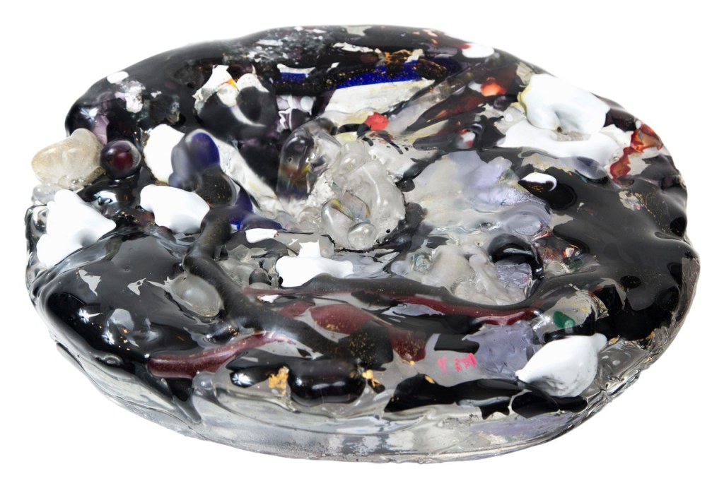 Monumental Vintage XX Century Large Murano Glass Sculptural Table Blob, signed