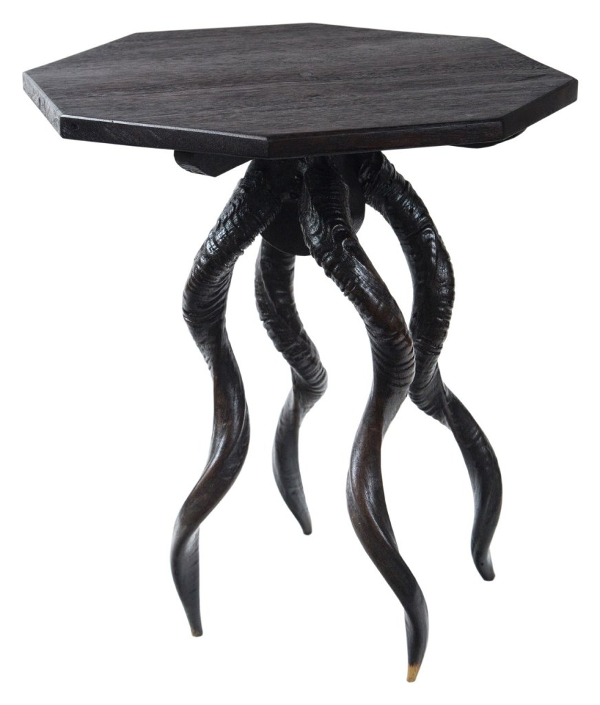 Vintage African Black Horn Side Table/Drinks Table