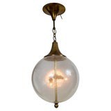 Mid Century Italian Pulegoso Glass Globe-Shaped Ceiling Light
