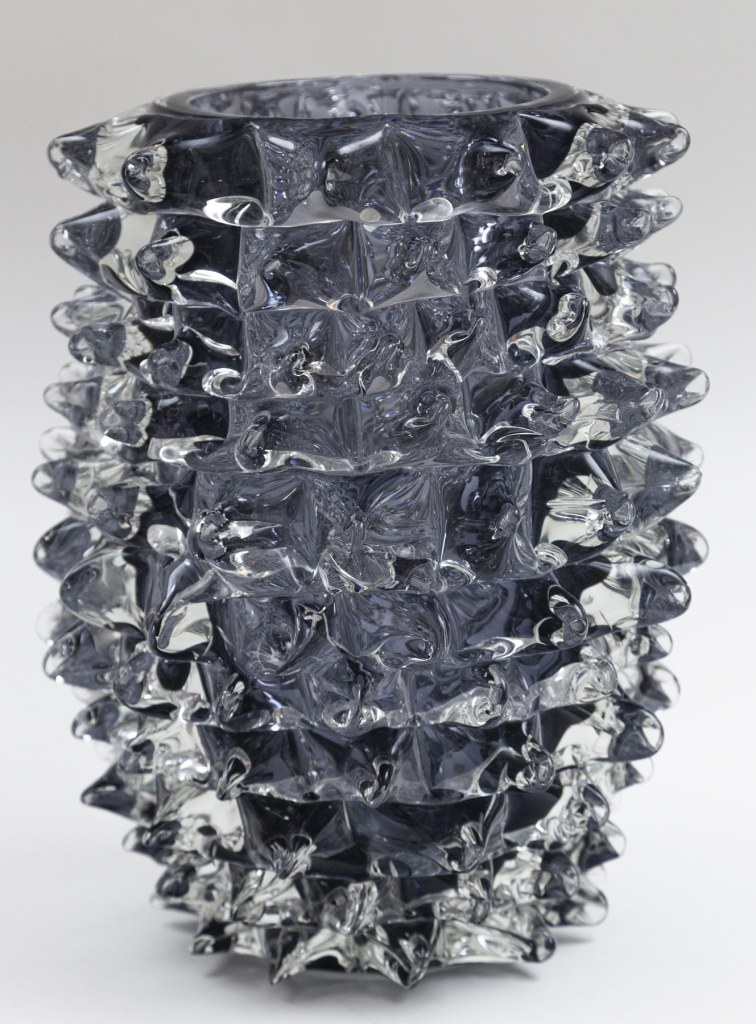 Sculptural Modern Murano Blown Rostrato Vase In Amethyst
