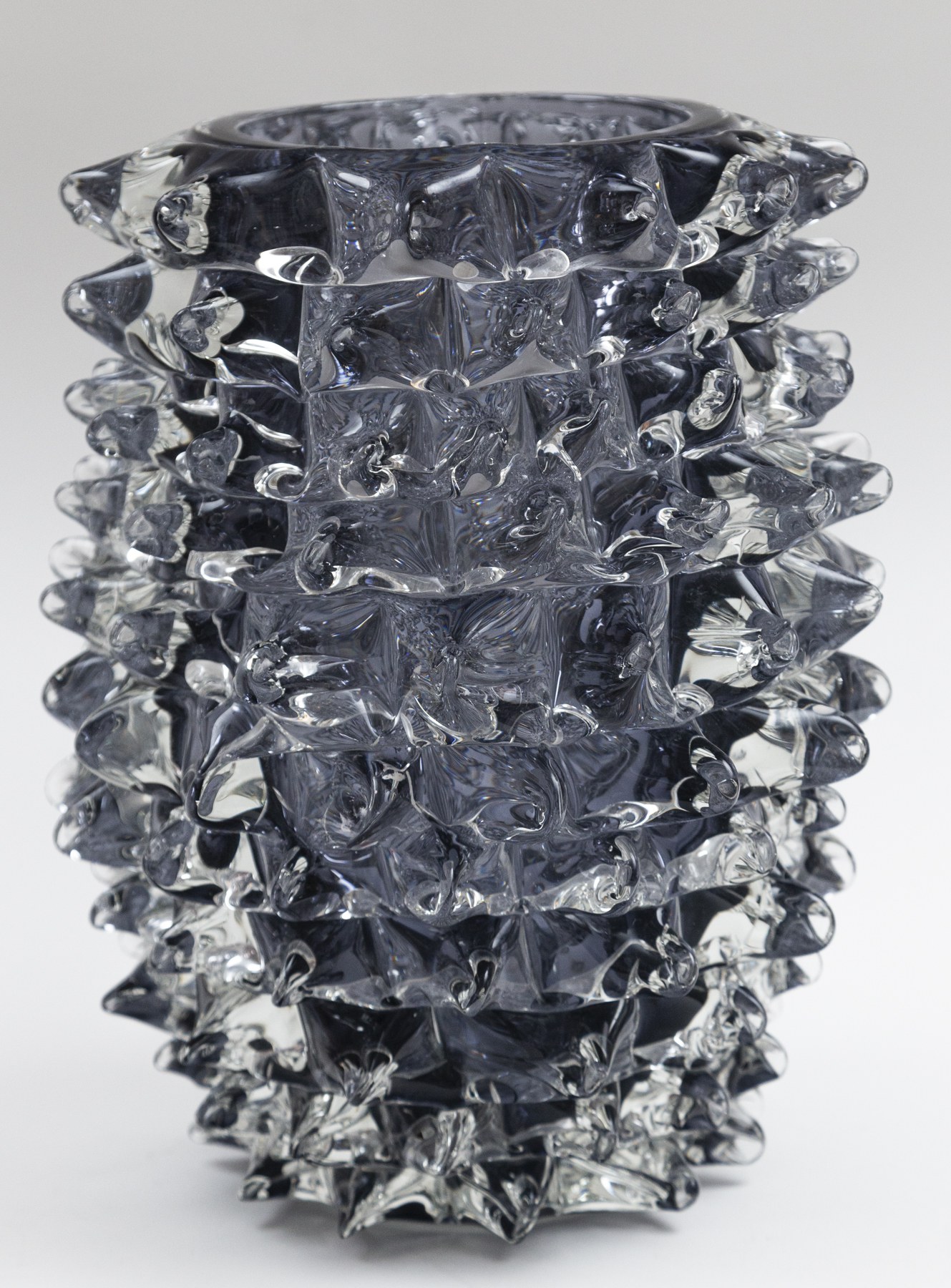 Sculptural Modern Murano Blown Rostrato Vase In Amethyst
