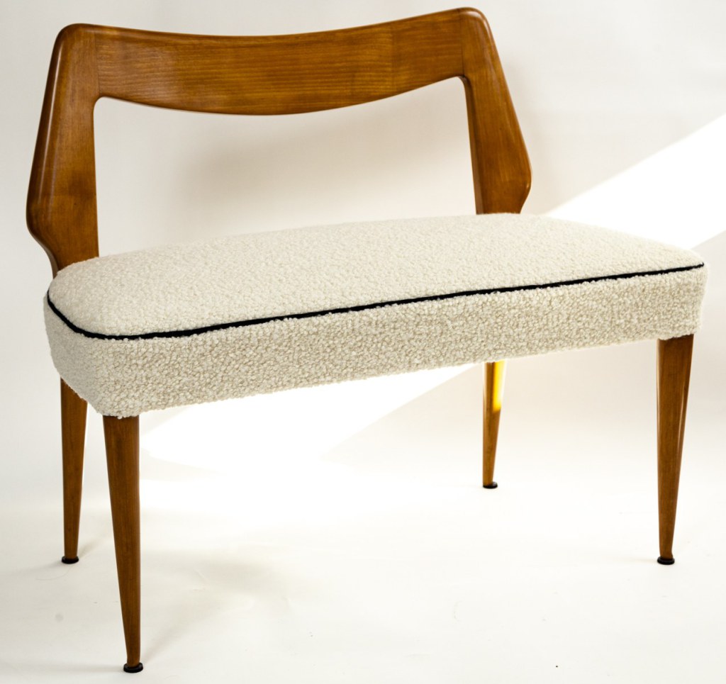 Unique Italian Modernized Pearwood Banquette