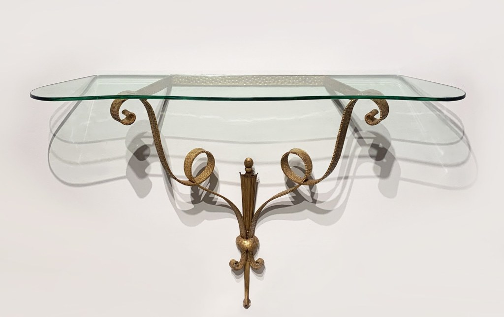 XX Century Italian Gilt Iron Console By Pier Luigi Colli