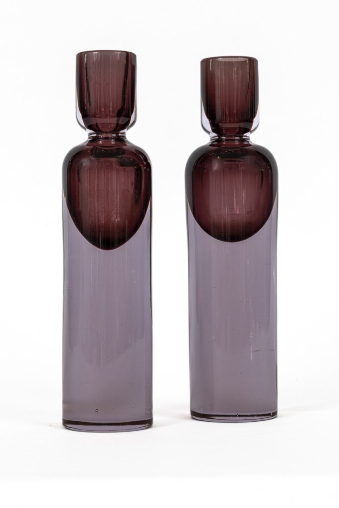 Pair of Modernist Murano Glass Candle Holders By Antonio Da Ros, 1960