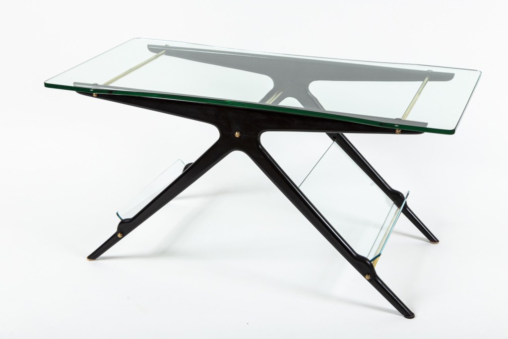 Mid-Century Italian Coffee Table With Magazine Rack