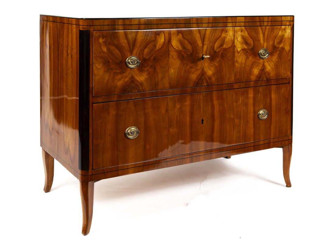 Large Early 19th Century German Biedermeier Fruitwood Chest Of Drawers