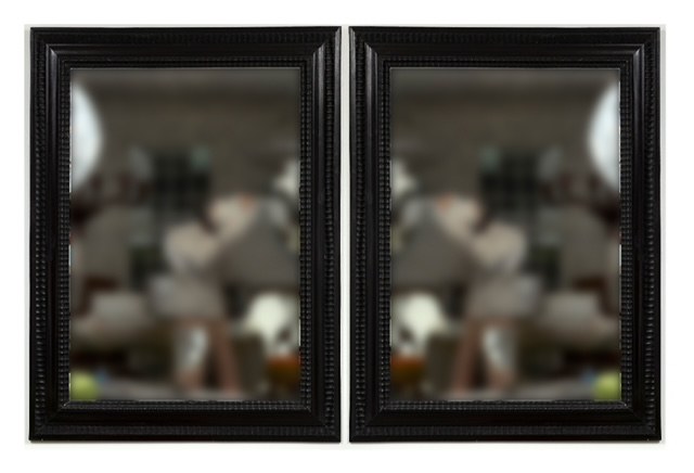 Pair Of Early XX Century Italian Baroque Style Ebonized Mirrors