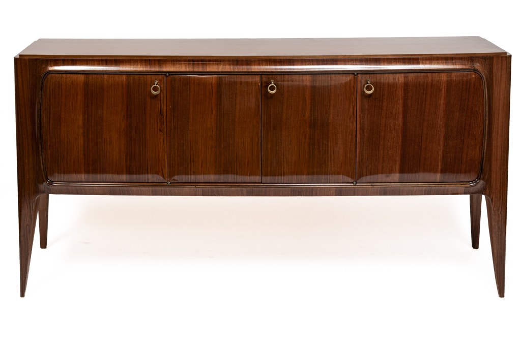 Italian Art Moderne Sculptural Three Door Sideboard