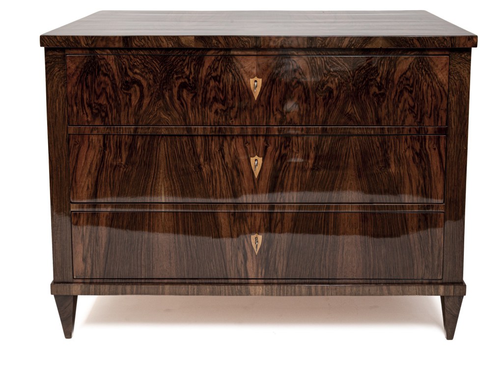 Large 19th Century Dark Biedermeier Chest Of Drawers