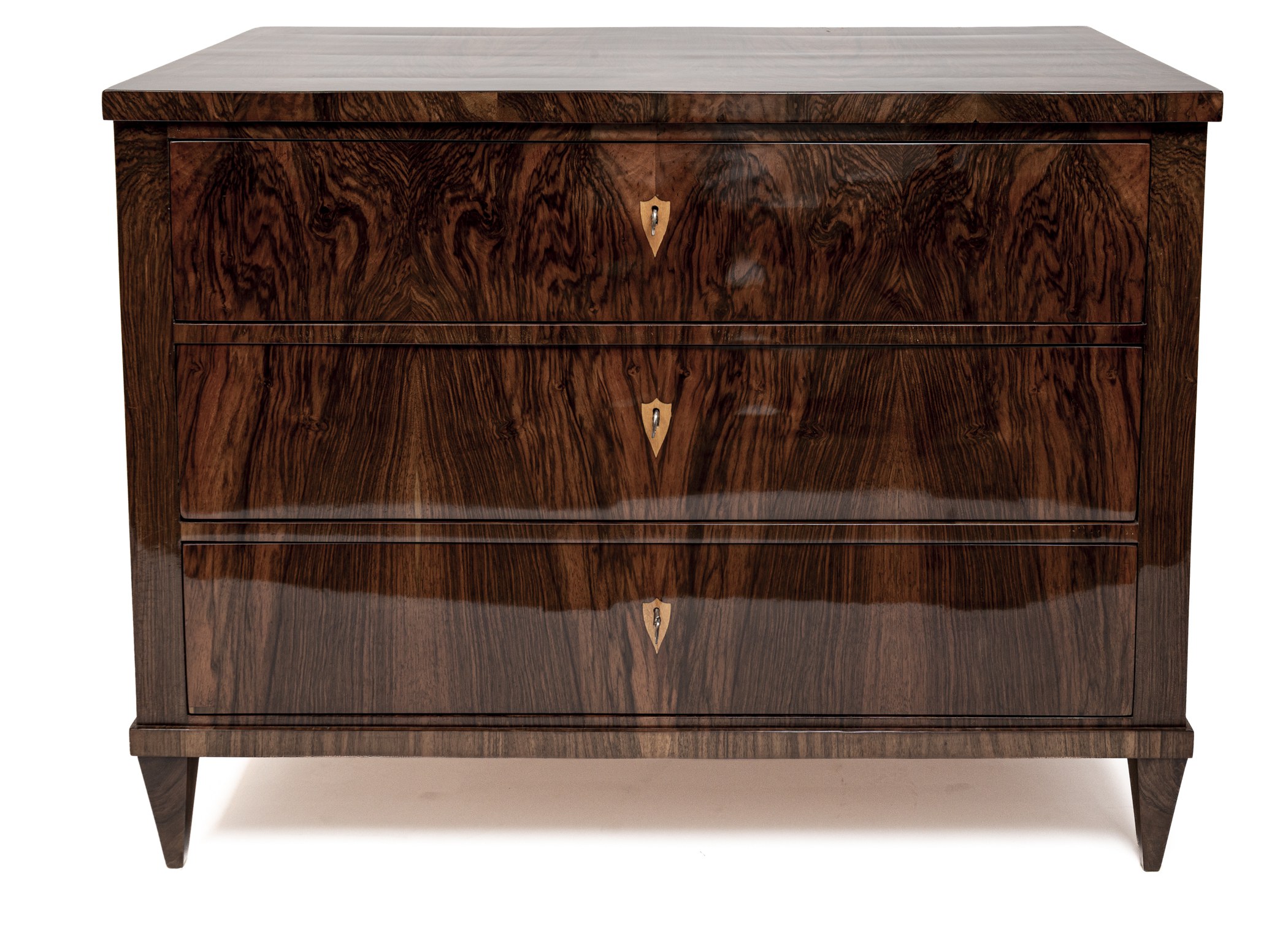 Large 19th Century Dark Biedermeier Chest Of Drawers