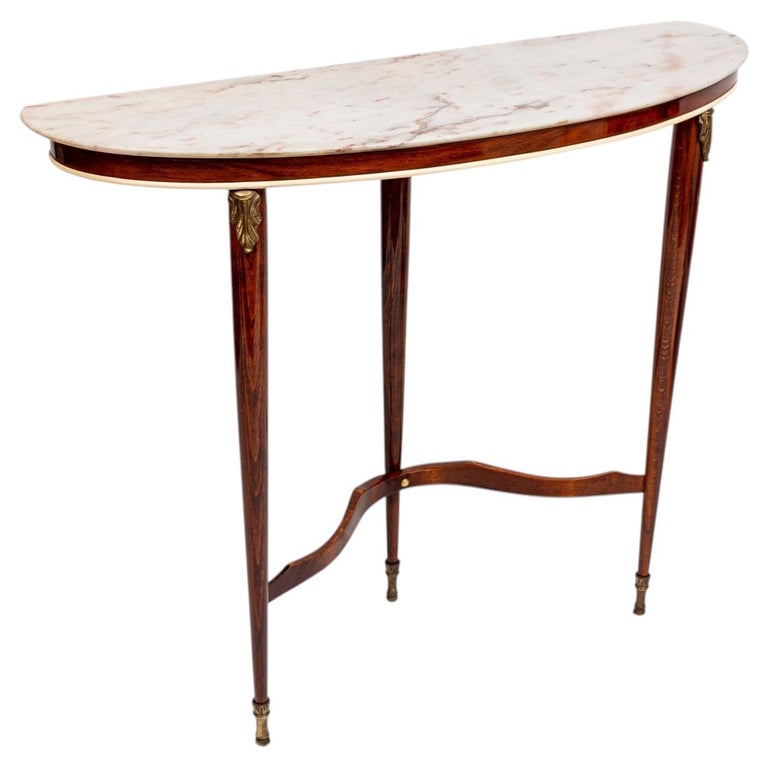 Mid Century Italian Demilune Console Table