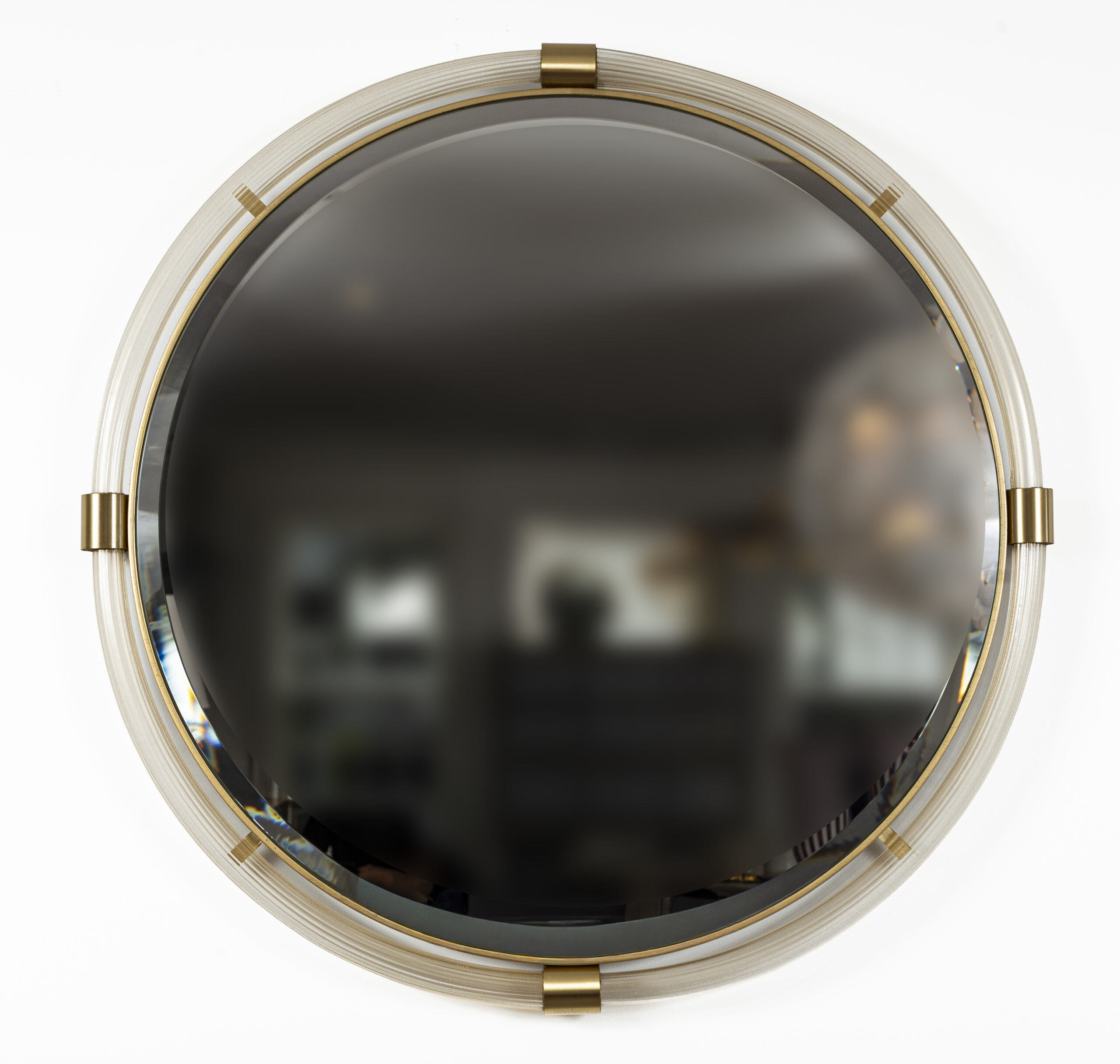 Artisan Murano Blown Gold Round Mirror, Contemporary