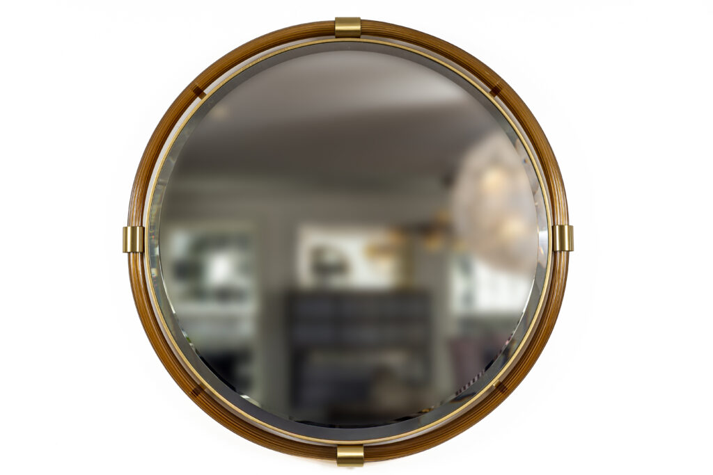 Artisan Murano Blown Tobacco Round Mirror, Contemporary